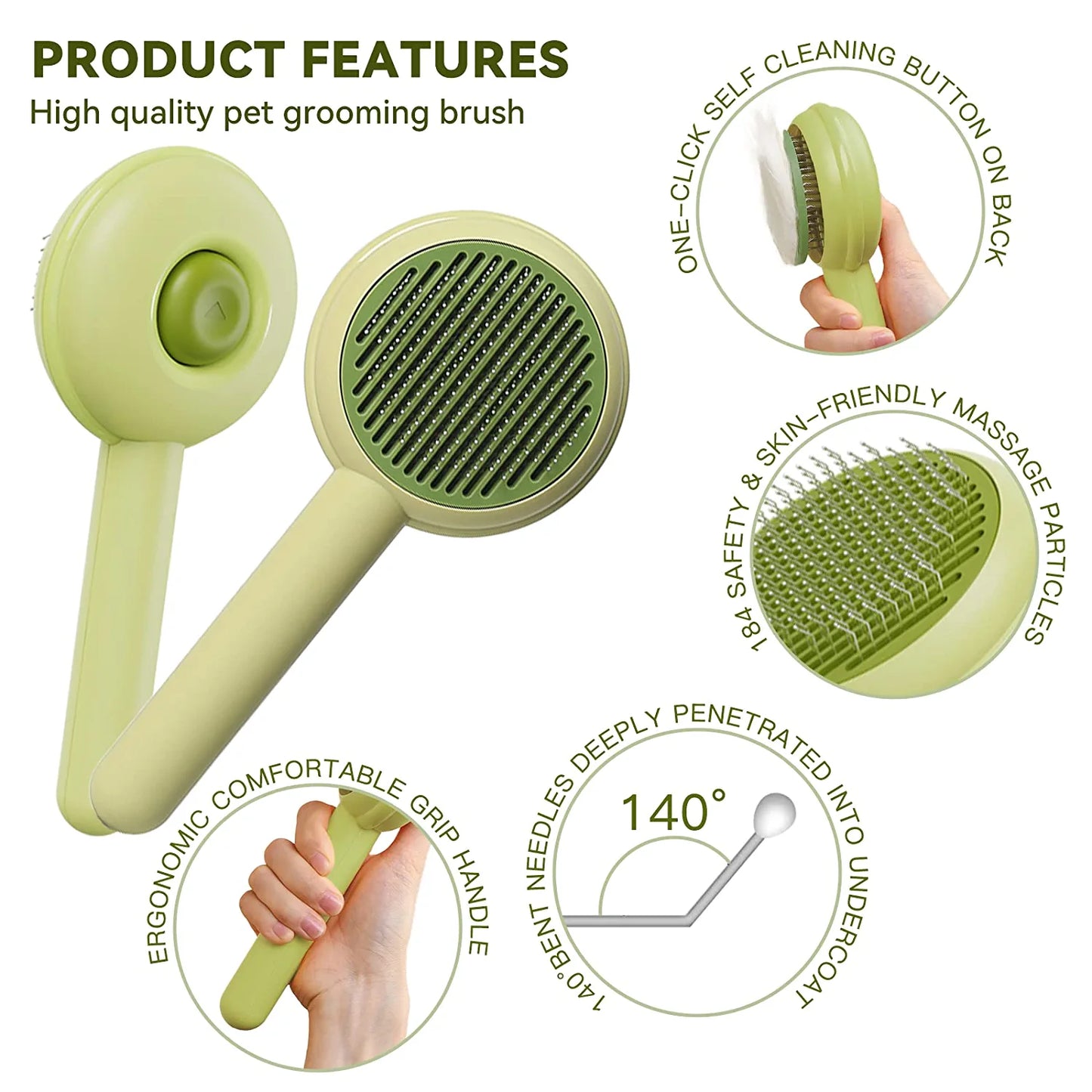 One-key Pet Hair Removal Brush